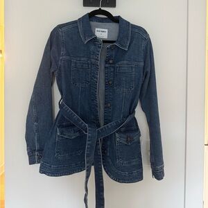 Old Navy Blue Denim Belted Jacket